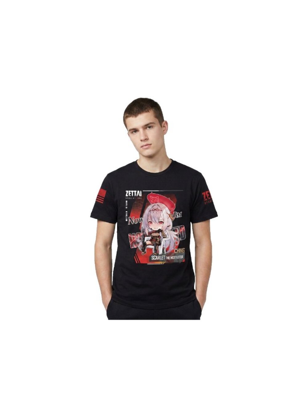 Zettai Ryouiki Graphic T Shirt Mens Size M Anime Black Scarlet the Motivator